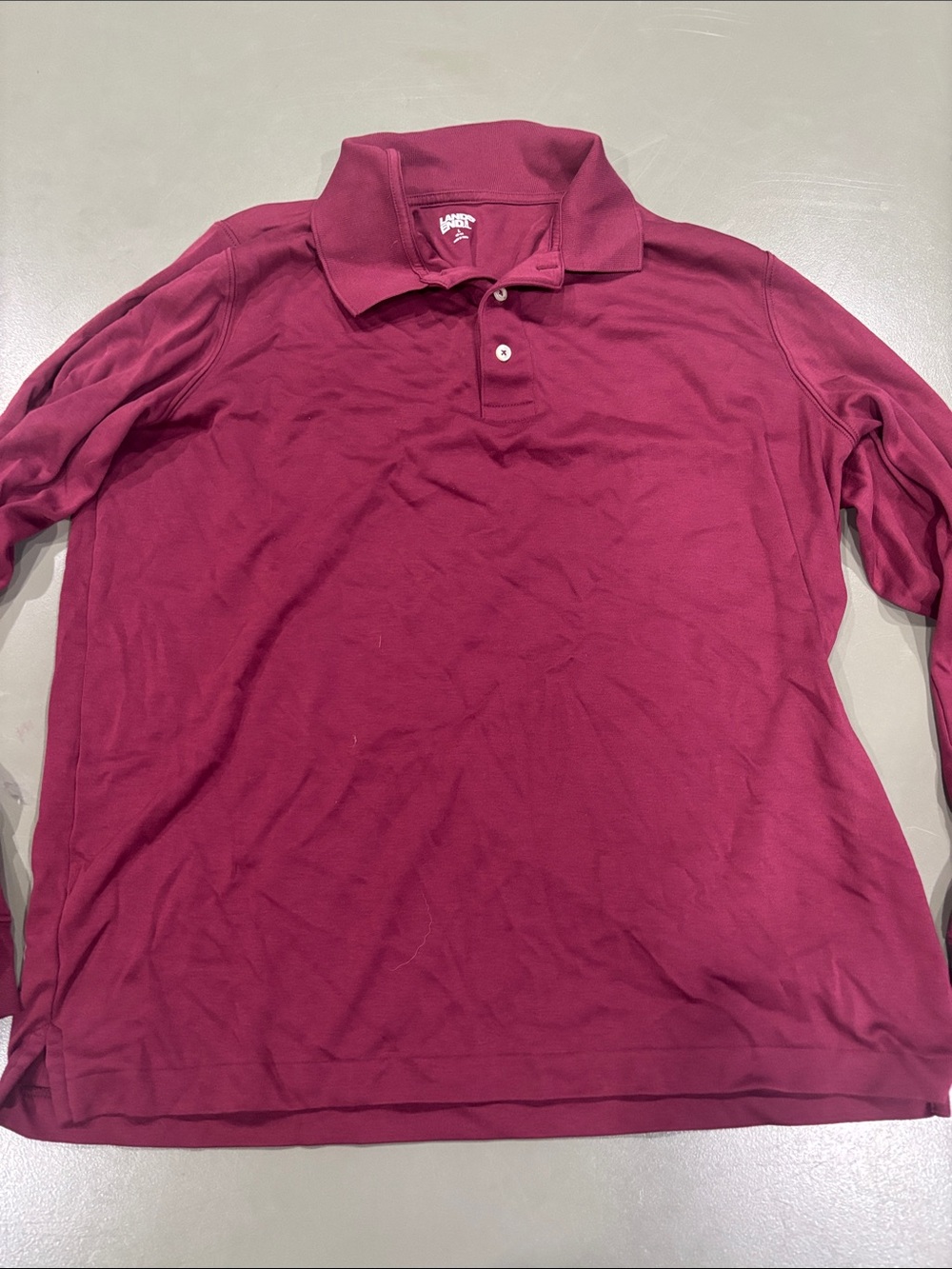 Lands' End Long Sleeve Polo - Wine
